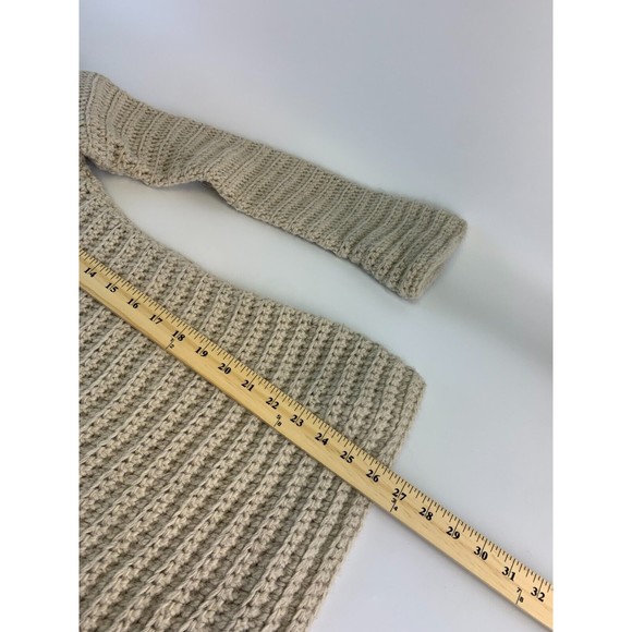 J Crew Knit By Hand Alpaca Wool Sweater Bell Sleeve Chevron Stripe Vintage Large - Picture 11 of 12